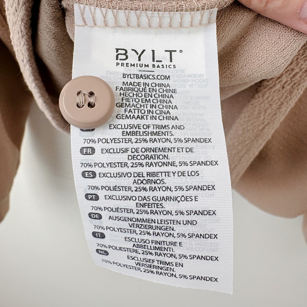 BYLT Serene Shacket‎ Womens Small Dune Beige Minimalist Quiet Luxury Button Up - Picture 8 of 9